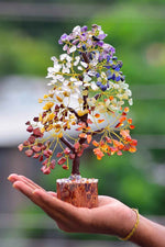 Load image into Gallery viewer, 7 Chakra Crystal Tree with 300 Chips – Natural Healing Gemstone Bonsai - Akshay Gems