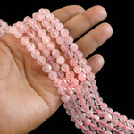 गैलरी व्यूअर में छवि लोड करें, 8mm Faceted Rose Quartz Beads String – Natural Pink Crystal Round Cut for Jewellery Making (Wholesale)