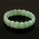 Load image into Gallery viewer, Natural Green Aventurine Oval Bracelet | Light Green Crystal Smooth Beads | Elegant Stretch Jewellery