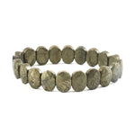 Load image into Gallery viewer, Natural Pyrite Oval Bracelet | Metallic Golden Crystal Beads | Smooth Oval Stretch Jewellery