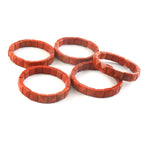 Load image into Gallery viewer, Natural Red Jasper Pyramid Bracelet | Faceted Square Pyramid Beads | Deep Red Stretch Crystal Jewellery