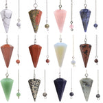 Load image into Gallery viewer, 6 Pcs Mixed Natural Crystal Pendulum Set – Assorted Healing Stones for Reiki, Dowsing & Energy Work - Akshay Gems