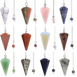 Load image into Gallery viewer, 6 Pcs Mixed Natural Crystal Pendulum Set – Assorted Healing Stones for Reiki, Dowsing & Energy Work - Akshay Gems