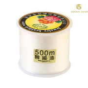 0.5 mm Thickness – 500m Transparent Elastic Beading Thread Roll – Strong Stretch Cord for Jewelry Making & Bracelets (Made in Korea) - Akshay Gems