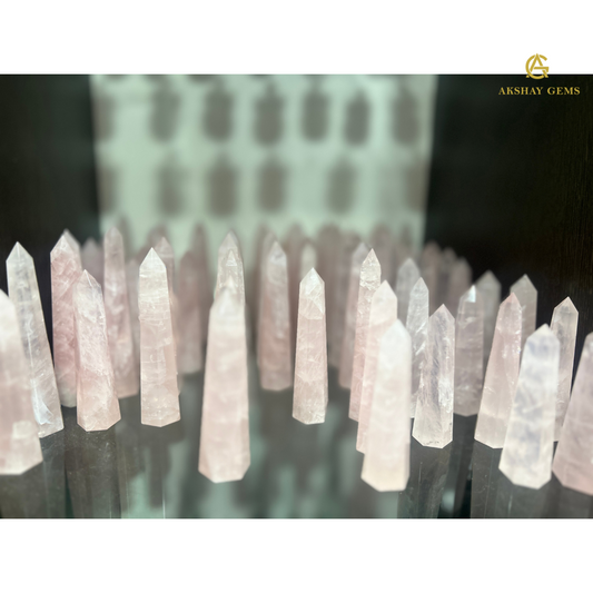 Rose Quartz Crystal Tower Healing Crystal Wand