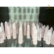 Rose Quartz Crystal Tower  Wand - Akshay Gems