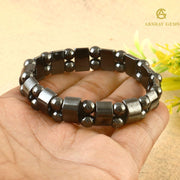 Double Layer Natural Hematite Bracelet – Magnetic Look Healing Stone for Men & Women - Akshay Gems