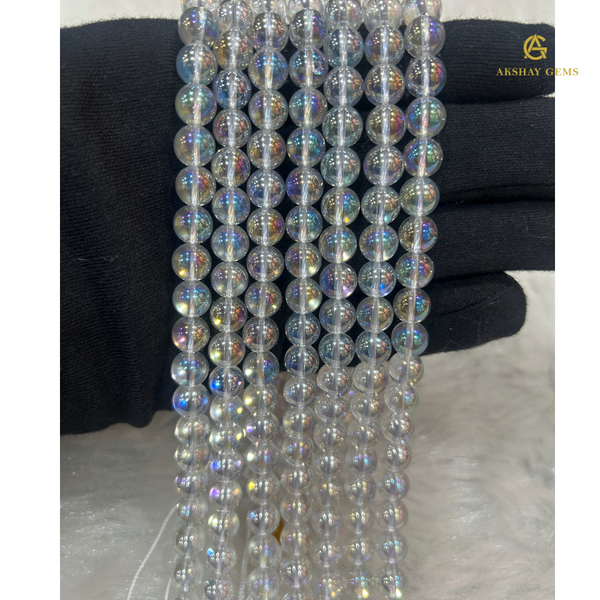 Aqua Aura Clear Quartz String - Akshay Gems
