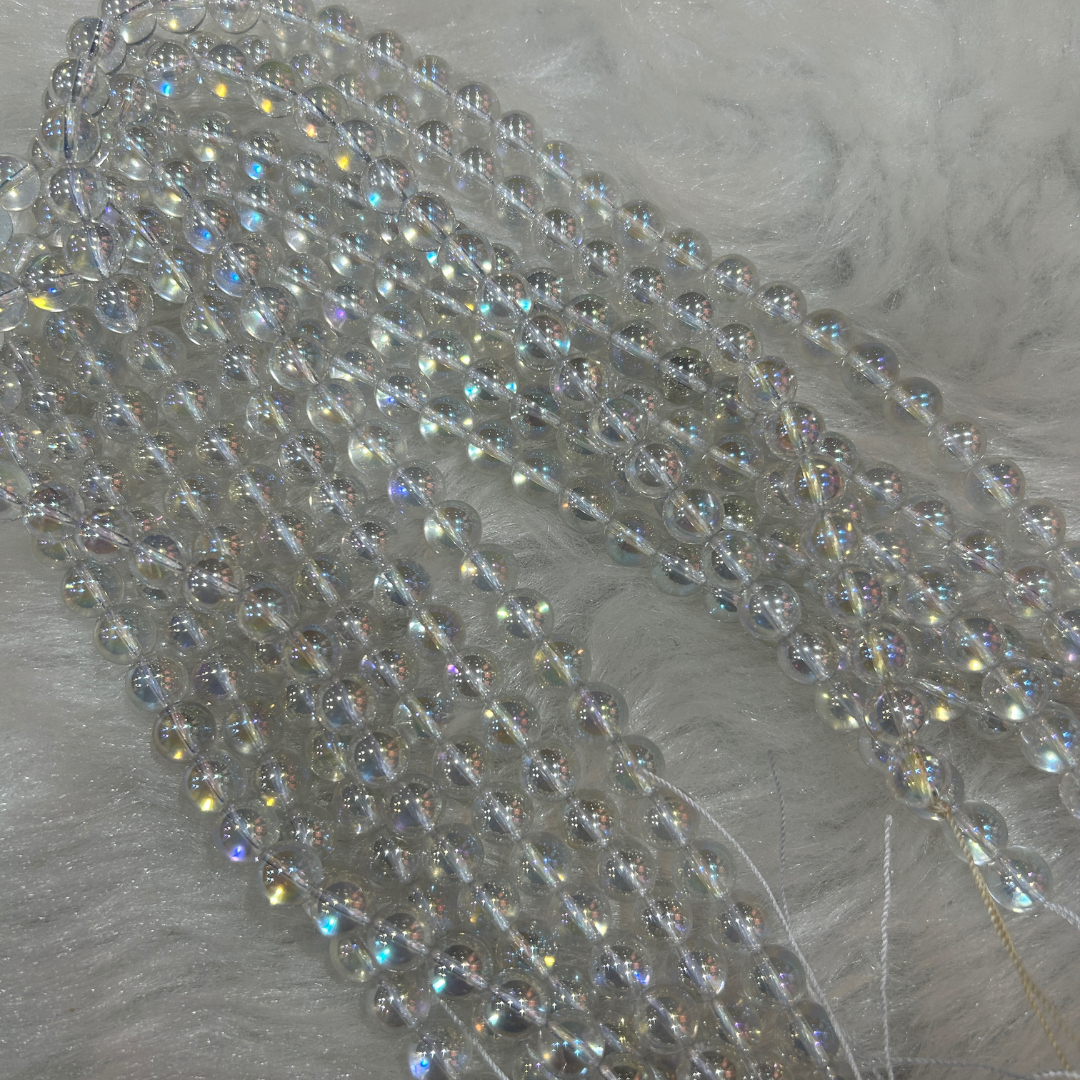 Aqua Aura Clear Quartz String