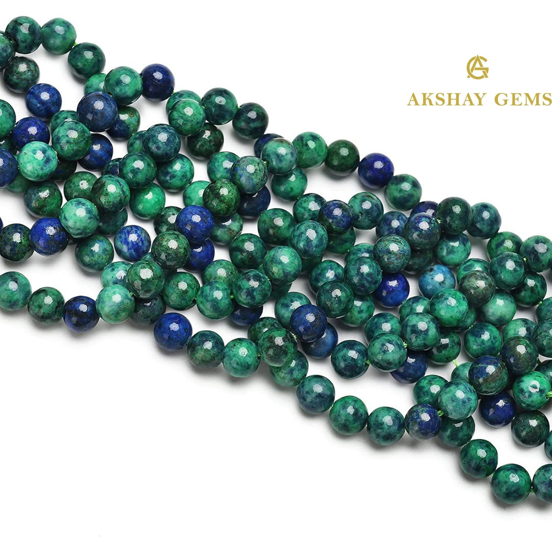 Lapis Chrysocolla (Azurite) Round Beads Healing Gemstone Loose Beads