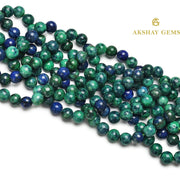 Lapis Chrysocolla (Azurite) Round Beads Healing Gemstone Loose Beads - Akshay Gems