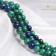 Lapis Chrysocolla (Azurite) Round Beads Healing Gemstone Loose Beads - Akshay Gems