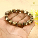 Load image into Gallery viewer, Golden Pyrite Cube Bracelet – Wealth &amp; Protection Crystal Jewelry
