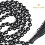Load image into Gallery viewer, Black Obsidian Mala Necklace Knotted 108 Mala Beads, 108 Prayer Beads, Buddhist Meditation Mala
