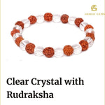 Load image into Gallery viewer, Natural Clear Quartz + Rudraksh Bracelet
