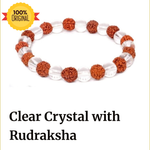 Load image into Gallery viewer, പ്രകൃതിദത്ത ക്ലിയർ ക്വാർട്സ് + രുദ്രാക്ഷ ബ്രേസ്ലെറ്റ്