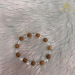 Load image into Gallery viewer, Natural Clear Quartz + Rudraksh Bracelet
