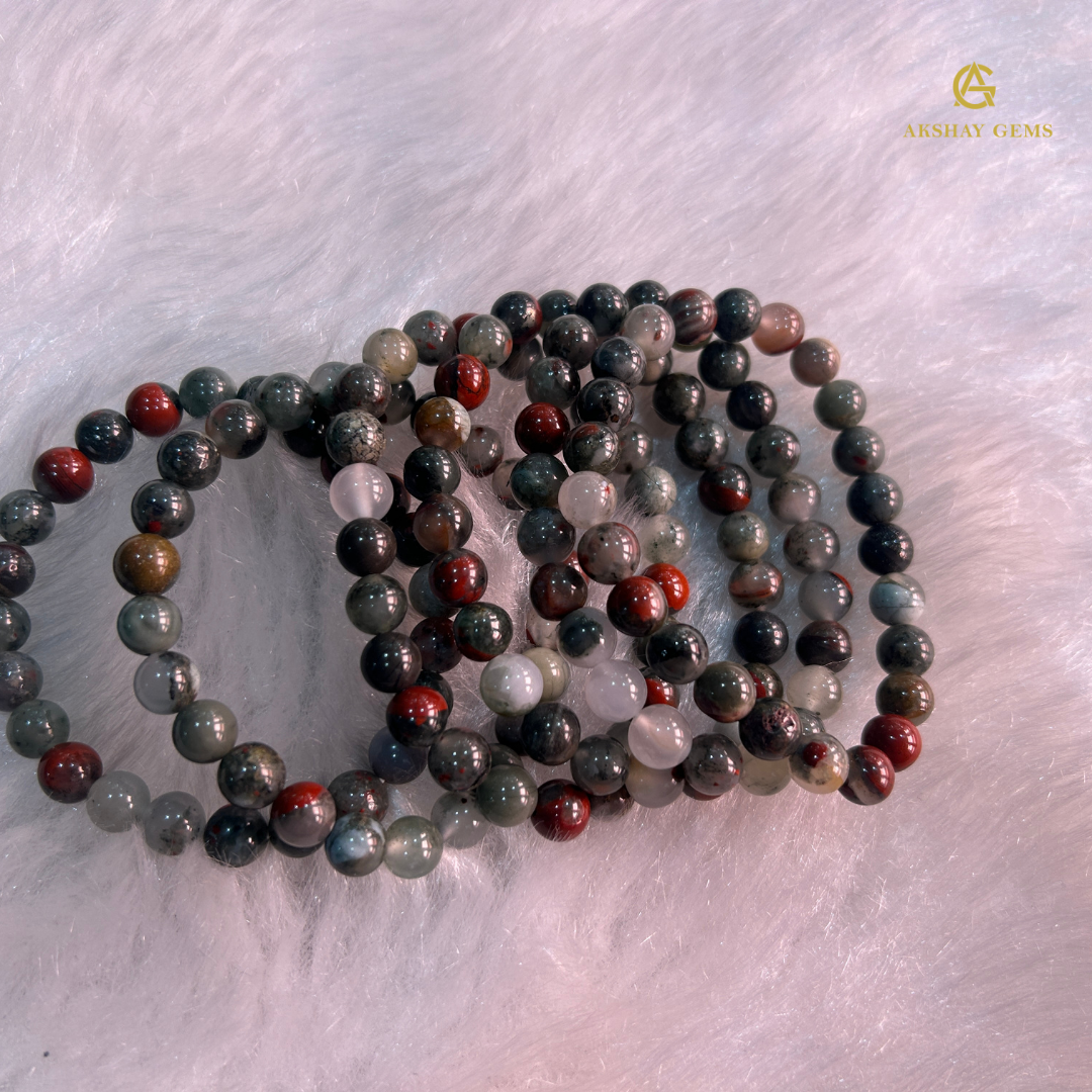 Natural African Bloodstone Bracelet