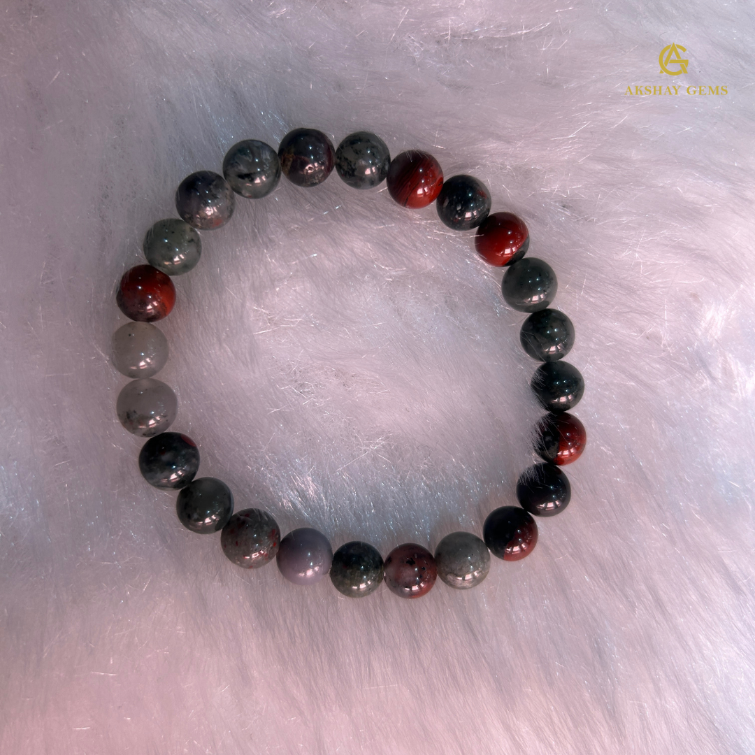 Natural African Bloodstone Bracelet