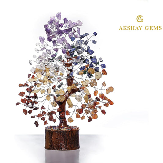 7 Chakra Crystal Tree-Bonsai Tree-Tree of Life: Chakra Healing Crystals & Gemstone Spiritual Artificial Tree - gifts new home-decoraties