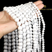 Natural White Howlite String - Akshay Gems