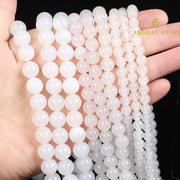 Natural White Quartz String - Akshay Gems