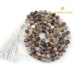 Load image into Gallery viewer, Botswana Agate Mala Necklace Knotted 108 Mala Beads, 108 Prayer Beads, Buddhist Meditation Mala - Akshay Gems
