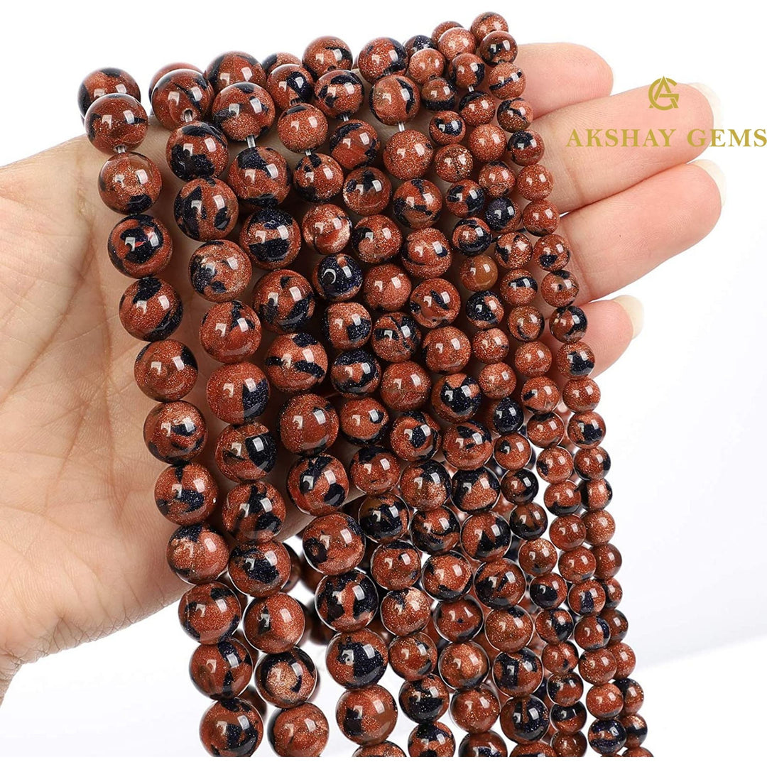 Natural Mahogany Obsidian Round Beads String