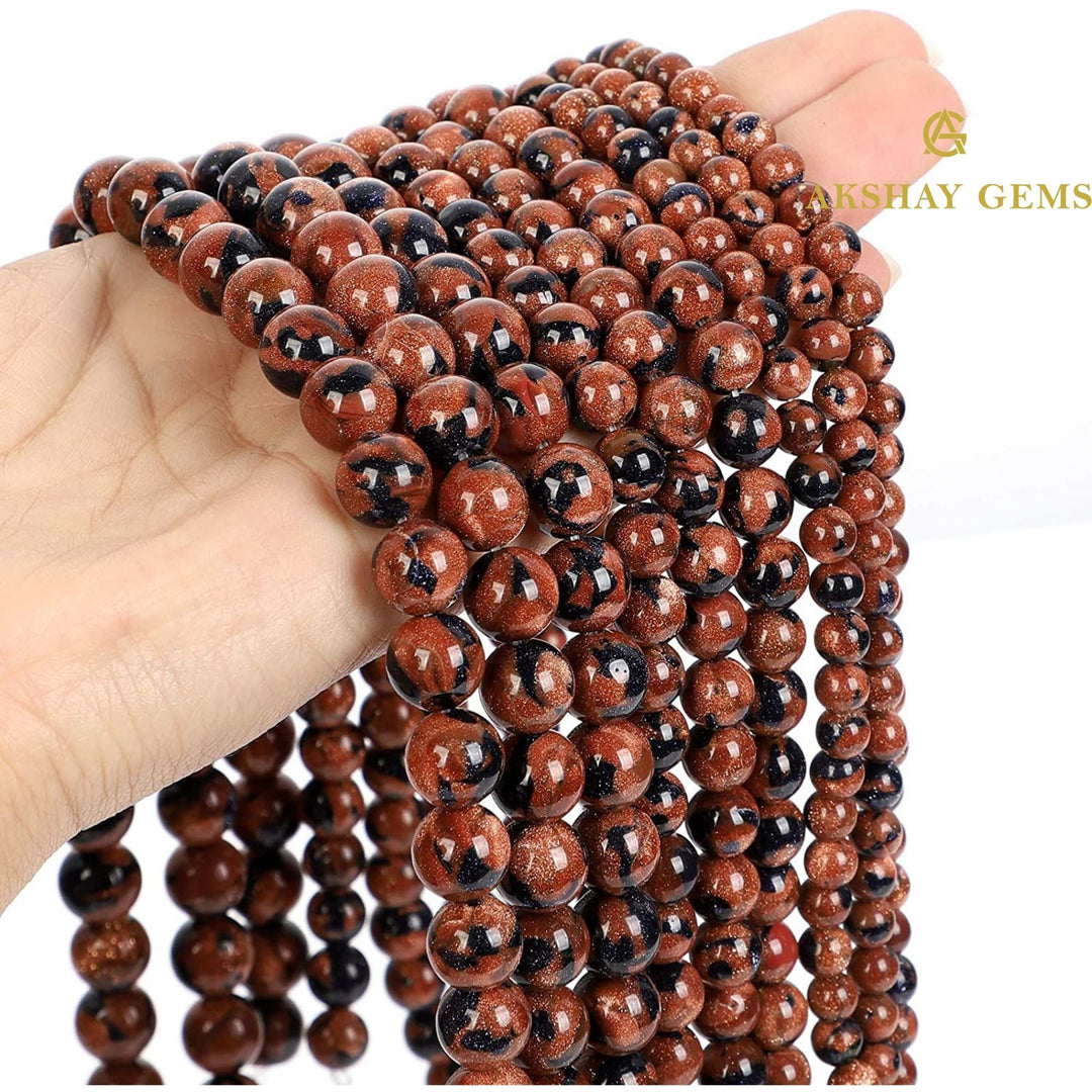 Natural Mahogany Obsidian Round Beads String