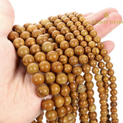 Natural Wood Jasper Round Beads Healing Gemstone Loose Beads - Akshay Gems