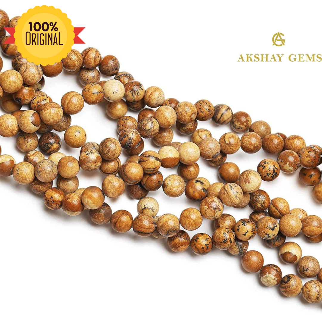 നാച്ചുറൽ പിക്ചർ ജാസ്പർ റൗണ്ട് ബീഡ്സ് ഹീലിംഗ് ജെംസ്റ്റോൺ ലൂസ് ബീഡ്സ്