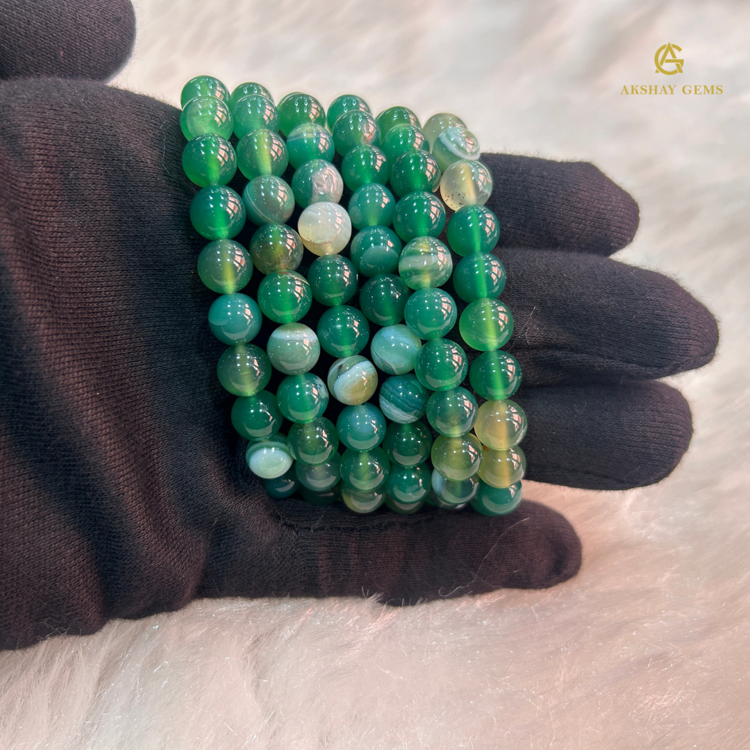 Green Banded Agate Bracelet