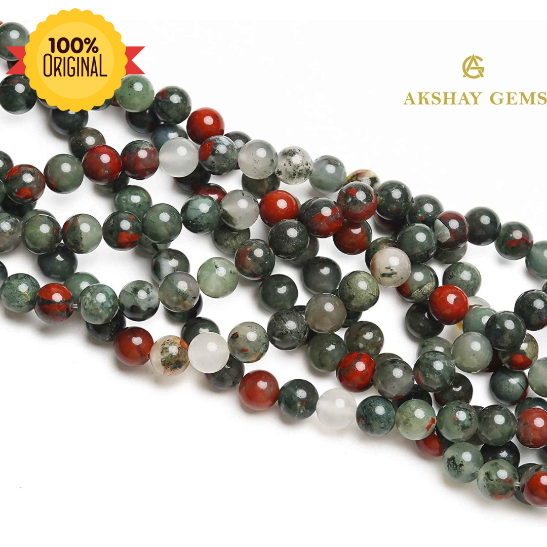 പ്രകൃതിദത്ത ആഫ്രിക്കൻ ബ്ലഡ്‌സ്റ്റോൺ സ്ട്രിംഗ്