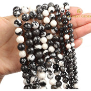 Natural Zebra Jasper Round Beads Healing Gemstone Loose Beads - Akshay Gems