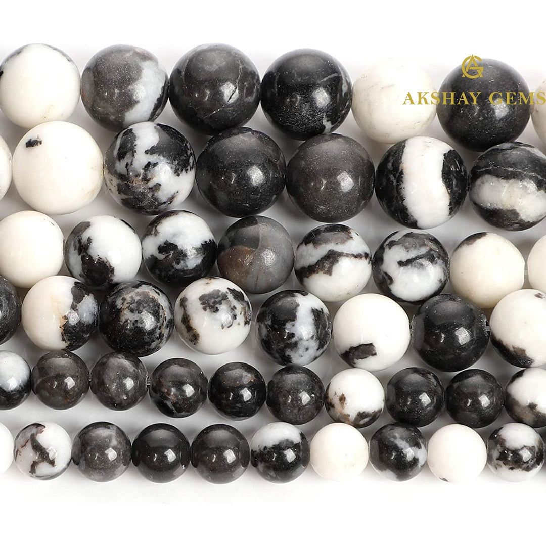 Natural Zebra Jasper Round Beads Healing Gemstone Loose Beads