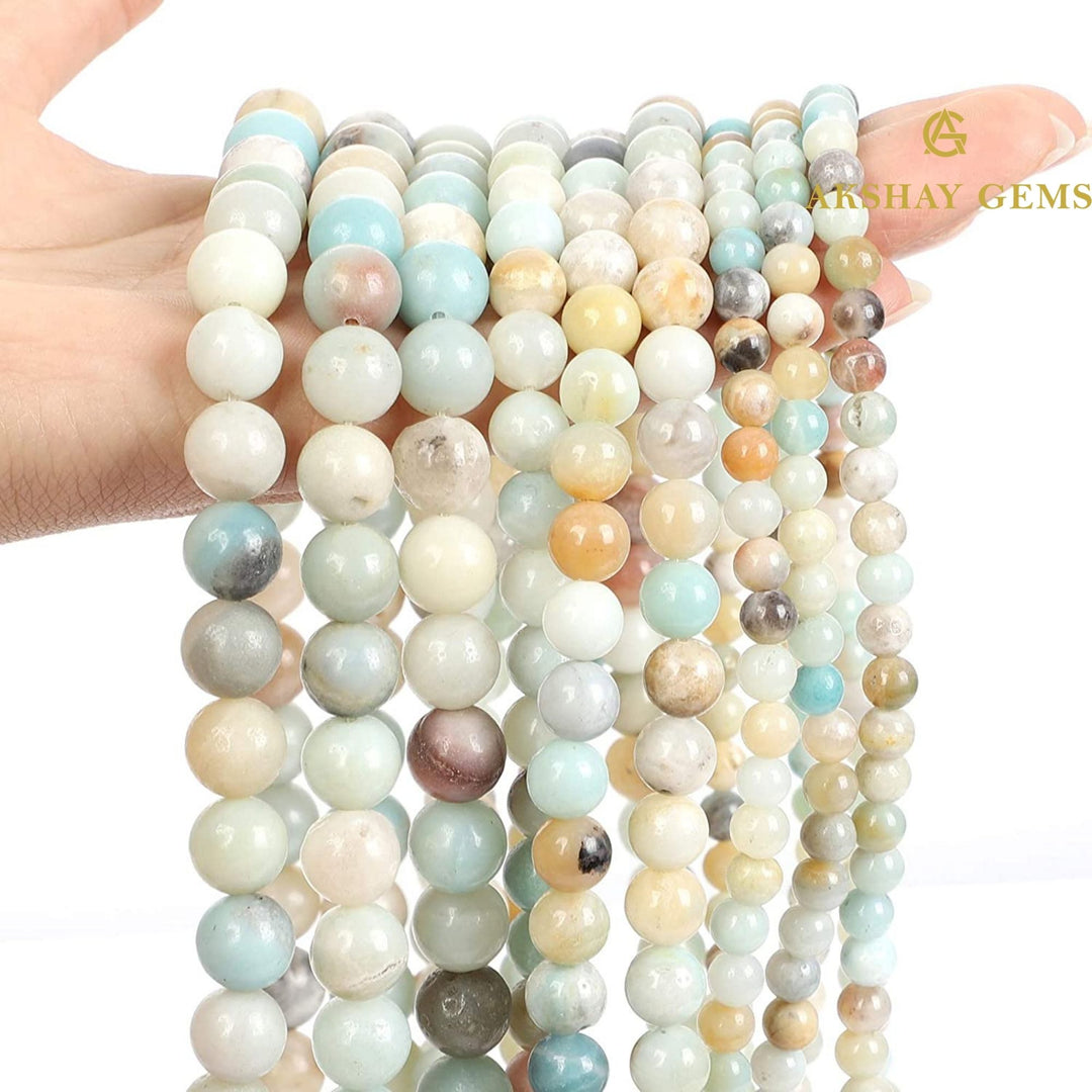 Multi Amazonite Round Beads String
