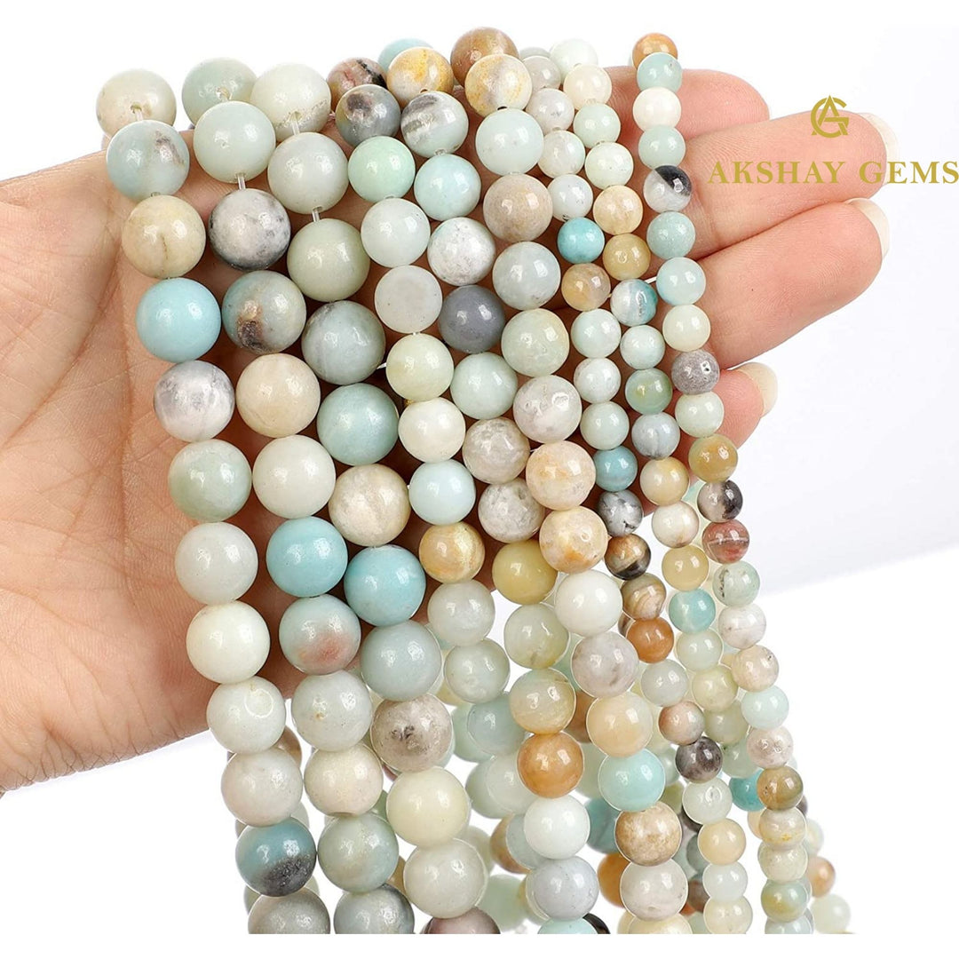 Multi Amazonite Round Beads String