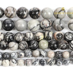 Load image into Gallery viewer, Natural Black Web Jasper String

