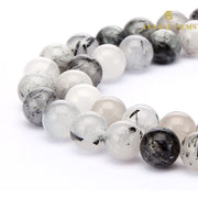 Natural Black Rutile Quartz String - Akshay Gems