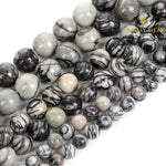 Load image into Gallery viewer, Natural Black Web Jasper String
