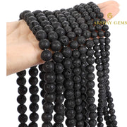 Natural Lava Round Beads Healing Gemstone Loose Beads - Akshay Gems