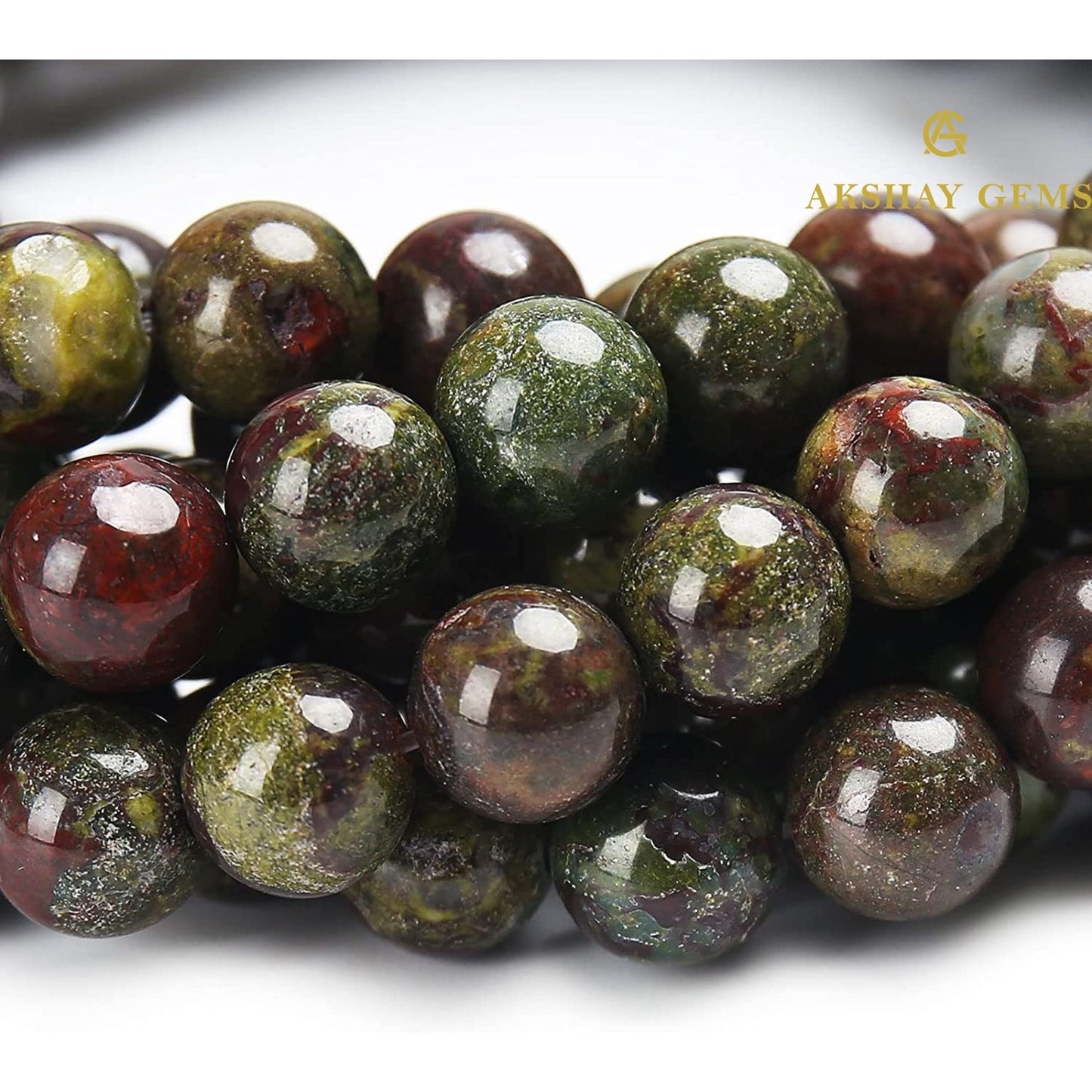 Dragon Bloodstone Round Beads Healing Gemstone Loose Beads