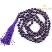 108 Amethyst Beads Japa Mala - Akshay Gems