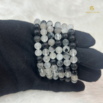 Load image into Gallery viewer, Natural Black Rutile Quartz Bracelet

