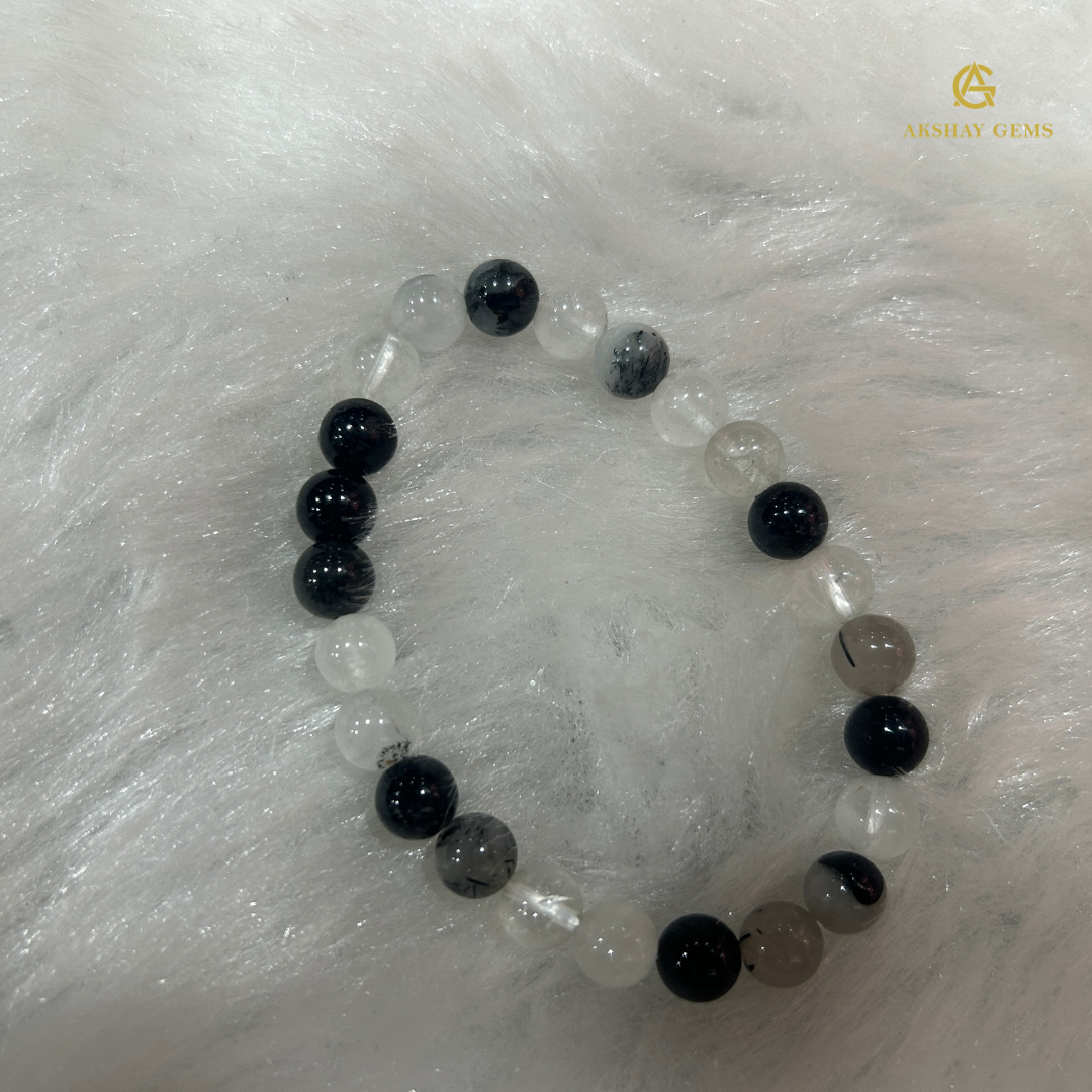 Natural Black Rutile Quartz Bracelet