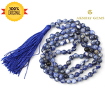 Load image into Gallery viewer, Sodalite Mala Necklace 108 Mala Beads, 108 Prayer Beads, Buddhist Meditation Mala