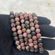Natural Matrix Rhodonite Bracelet - Akshay Gems