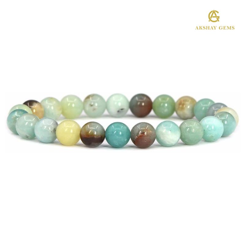 Natural Multicolour Amozonite Bracelet