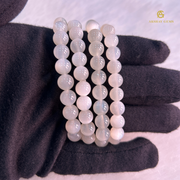 Natural White Moonstone Bracelet - Akshay Gems