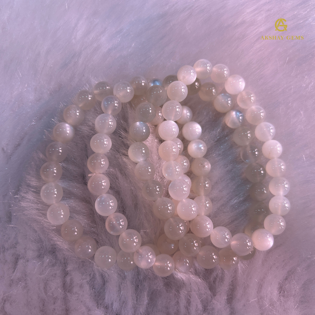 Natural White Moonstone Bracelet